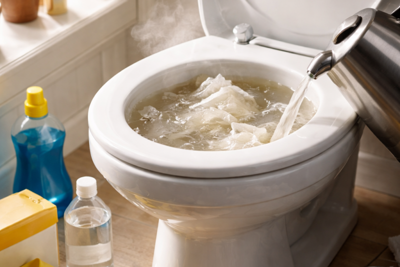 How to unblock a toilet without a plunger