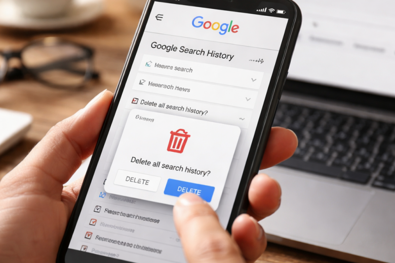 How to delete search history on Google