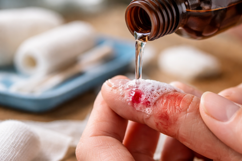 Is it safe to use hydrogen peroxide on wounds