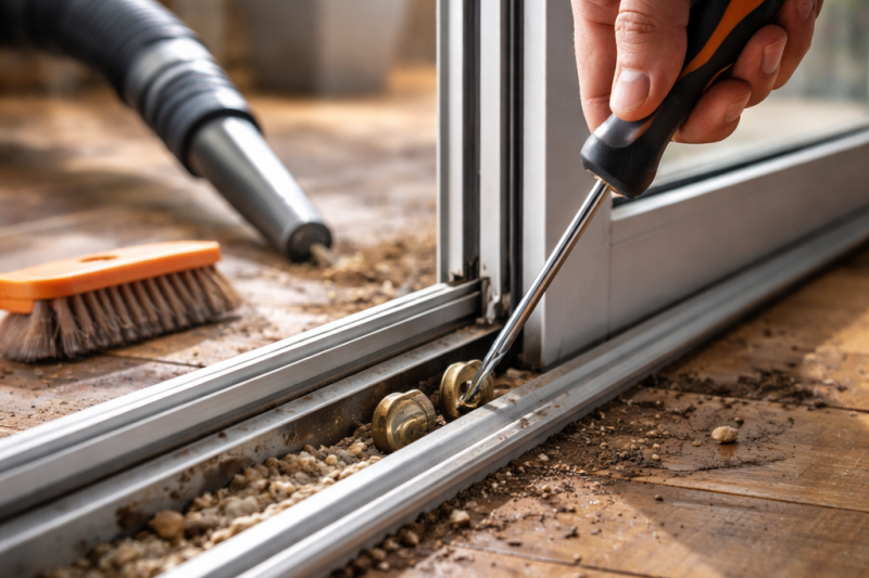 How to fix a stuck sliding glass door