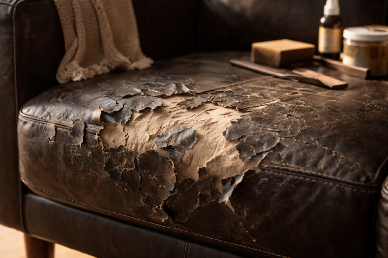 How to fix a peeling leather sofa