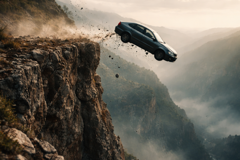 What does dreaming about driving a car off a cliff mean