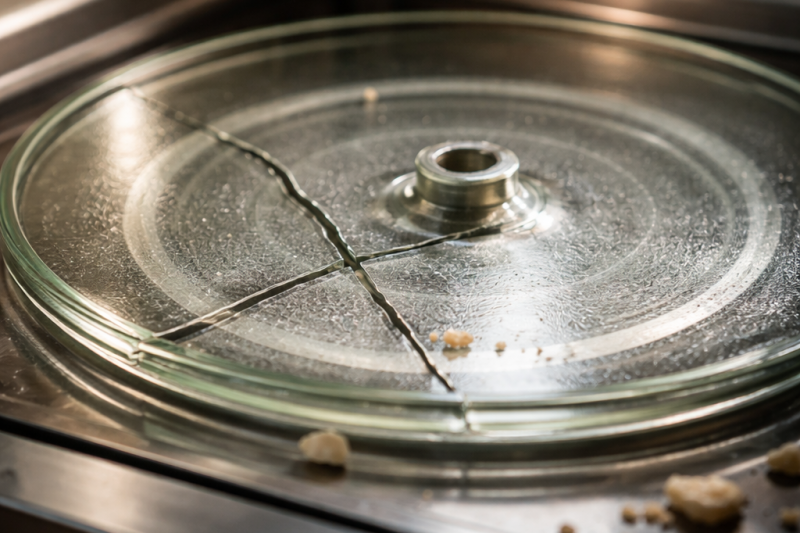 Is it safe to use a cracked microwave turntable