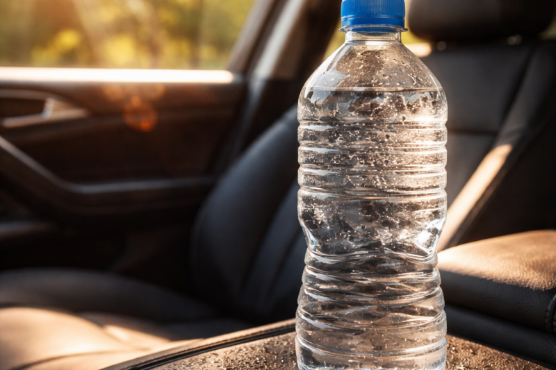 Is it safe to drink water left in a hot car